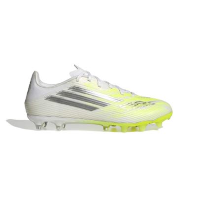 adidas F50 Sparkfusion League Low Gras / Kunstgras Voetbalschoenen (MG) Dames Wit Grijs Neongeel