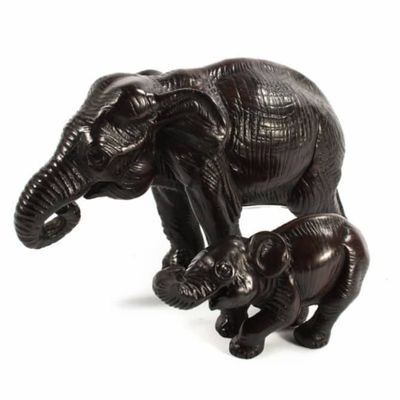 Beeld Polystone Olifant met Jong