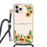 Zonnebloemen: iPhone 11 Pro Max Transparant Hoesje met koord