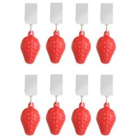 Esschert Design Tafelkleedgewichten aardbeien - 8x - rood - kunststof - Tafelkleedgewichten