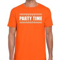 Oranje t-shirt heren met tekst Party time 2XL  -