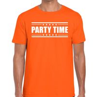 Oranje t-shirt heren met tekst Party time 2XL  - - thumbnail