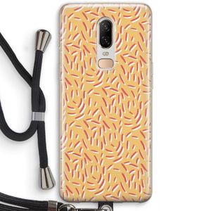 Camouflage: OnePlus 6 Transparant Hoesje met koord
