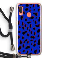 Blue Leopard: Samsung Galaxy A20e Transparant Hoesje met koord