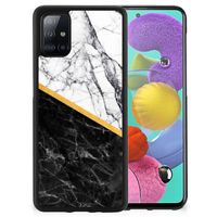 Samsung Galaxy A51 Gripcase Marmer Wit Zwart - Origineel Cadeau Man - thumbnail