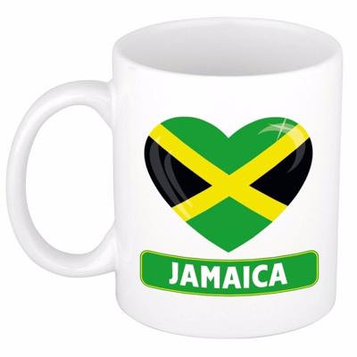 Hartjes vlag Jamaica koffiemok - drink beker - white - 300 ml - supporters