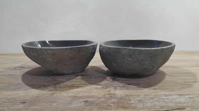 Rivierstenen waskommen set RS250302AB, 38x34x15 cm
