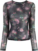 Cynthia Rowley floral-print long-sleeve top - Noir - thumbnail