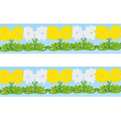 Feestslinger Lente bloemen - 2x - 300 cm - bloemen slinger - papier - brandvertragend