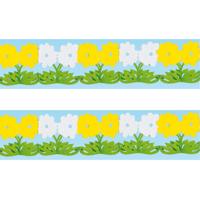 Feestslinger Lente bloemen - 2x - 300 cm - bloemen slinger - papier - brandvertragend