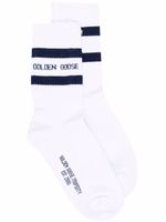 Golden Goose chaussettes nervurées à bordure rayée - Blanc