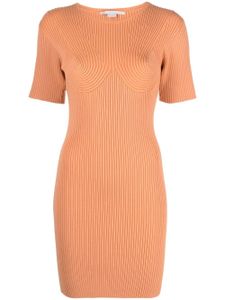 Stella McCartney robe courte en maille côtelée - Orange