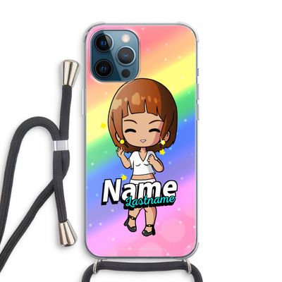 Chibi Maker vrouw: iPhone 12 Pro Transparant Hoesje met koord