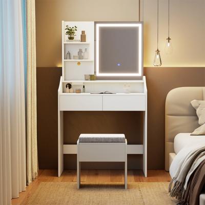 Kaptafel met Spiegel en Driekleurige LED-verlichting