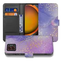 Samsung Galaxy Xcover 7 Pro | Bookcase | Hoesje Watercolor Paars | Portemonnee hoesje