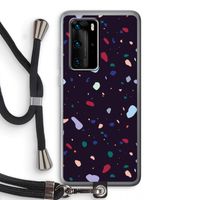 Dark Rounded Terrazzo: Huawei P40 Pro Transparant Hoesje met koord