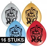 Ridder thema feest/verjaardag ballonnen - 16x stuks - Kinderen