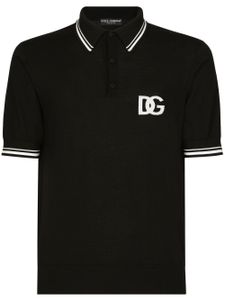 Dolce & Gabbana polo à bords rayés - Noir