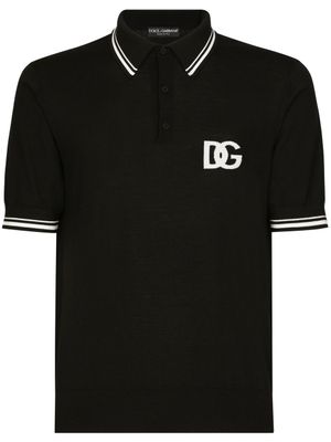 Dolce & Gabbana polo à bords rayés - Noir