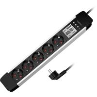 LogiLink LPS286 Energiezuinig stopcontact Zwart, Zilver Randaarde stekker 1 stuk(s)