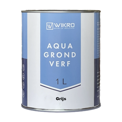 Wikro Aqua Grondverf - Grijs - 1ltr Wikro Aqua Grondverf - Grijs - 1ltr