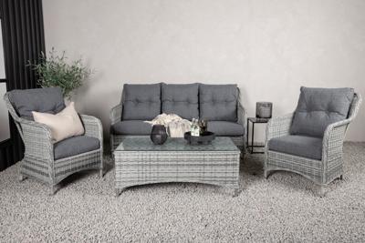 Nohr Outdoor Loungeset 'Shameria' Rattan, kleur Grijs