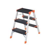 Aluminium ladder met 3 treden, Zilver / 3 treden