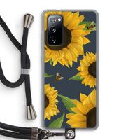 Sunflower and bees: Samsung Galaxy S20 FE / S20 FE 5G Transparant Hoesje met koord