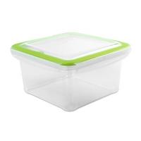 Hega Hogar vershoudbakje - 1,5 liter - transparant/groen - kunststof - voedsel bewaarbakjes Hega Hogar vershoudbakje - 1,5 liter - transparant/groen - kunststof - voedsel bewaarbakjes