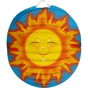 Folat Lampion zon - 22 cm - licht blauw - papier   -