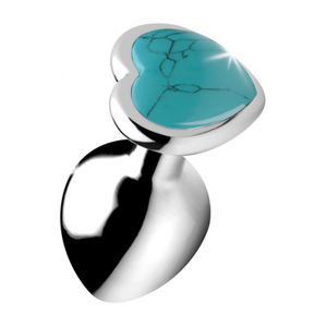 XR Brands Turquoise Heart - Butt Plug - Medium