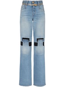 Balmain jean droit à taille basse - Bleu