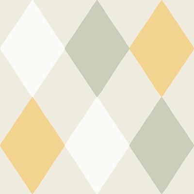 Dutch Wallcoverings Langtan - Kalas Green/Yellw/White - Groen/Geel/Wit