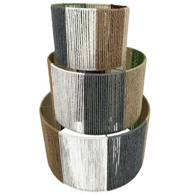 Lampenkap Home ESPRIT Multicolour Metaal Vezel Natuurlijk Stads 52 x 52 x 31 cm (3 Onderdelen)
