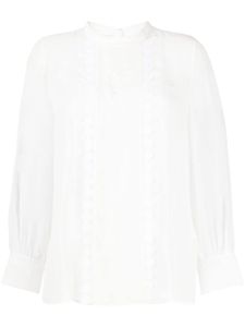 SHIATZY CHEN chemise en soie à dentelle appliquée - Blanc