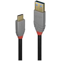 LINDY USB-kabel USB 3.2 Gen2 (USB 3.1 Gen2) USB-C stekker, USB-A stekker 0.50 m Zwart, Grijs 36910 - thumbnail