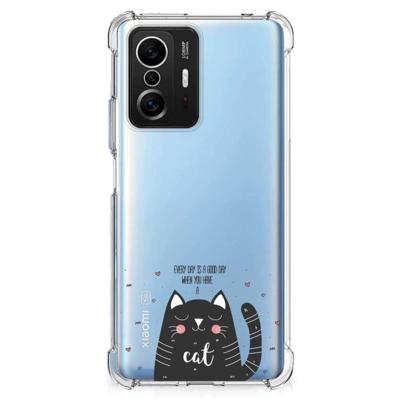 Xiaomi 11T | 11T Pro Stevig | Bumper Hoesje | Cat Good Day Xiaomi 11T | 11T Pro Stevig | Bumper Hoesje | Cat Good Day