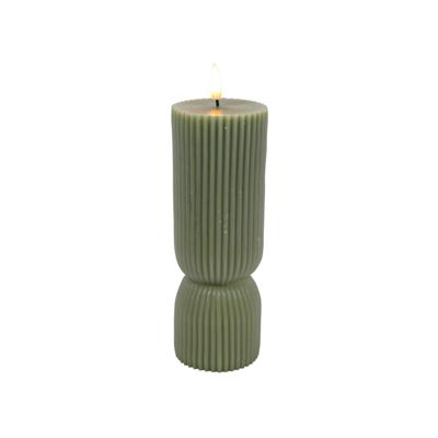 LED Kaars Ribbel 7x20 cm Groen