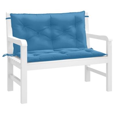 VidaXL Tuinbankkussens 2 st 100x50x7 cm stof gemêleerd blauw