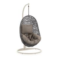 Kave Home Hangstoel 'Florina' Met standaard, kleur Antraciet/Beige