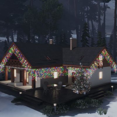 VidaXL Lichtgordijn met 400 led&apos;s en 8 functies 10 m meerkleurig
