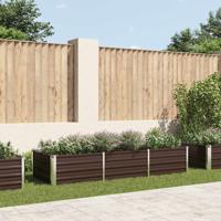 Plantenbak verhoogd 240x80x45 cm gegalvaniseerd staal bruin - thumbnail