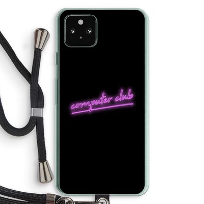 Vice Black: Pixel 5a 5G Transparant Hoesje met koord