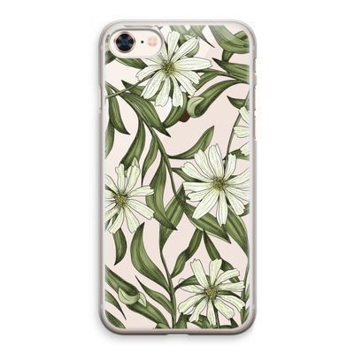 Wit bloemenpatroon: iPhone 8 Transparant Hoesje