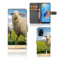 OPPO A74 4G | Telefoonhoesje | Met pasjeshouder | Schaap en Lammetje