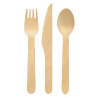 Duni wegwerp bestek - hout - 150 delig - wegwerp - lepels - messen - vorken - 16 cm