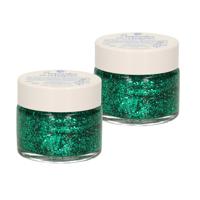 Superstar Glittergel voor lichaam/gezicht en haar - 2x - groen - 15 ml