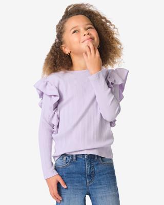 HEMA Kinder T-shirt rib paars (paars)