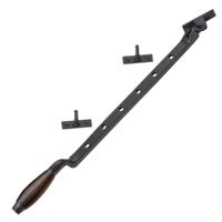 De Oude Deurklink Raamuitzetter retro palissander mat zwart De Oude Deurklink Raamuitzetter retro palissander mat zwart