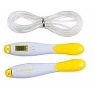 Springtouw geel/wit met digitale meter   -